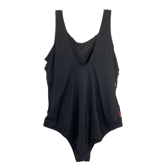 Swimsuits for All Plus Sz 30 Black & Pink Floral One Piece Swimsuit 65-1455-6 - Picture 7 of 7